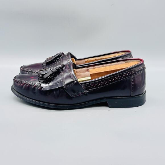 Bass Shoes Mens 8.5 Red Leather Tassel Kiltie Loafers Slip On Dress Classic main image 11